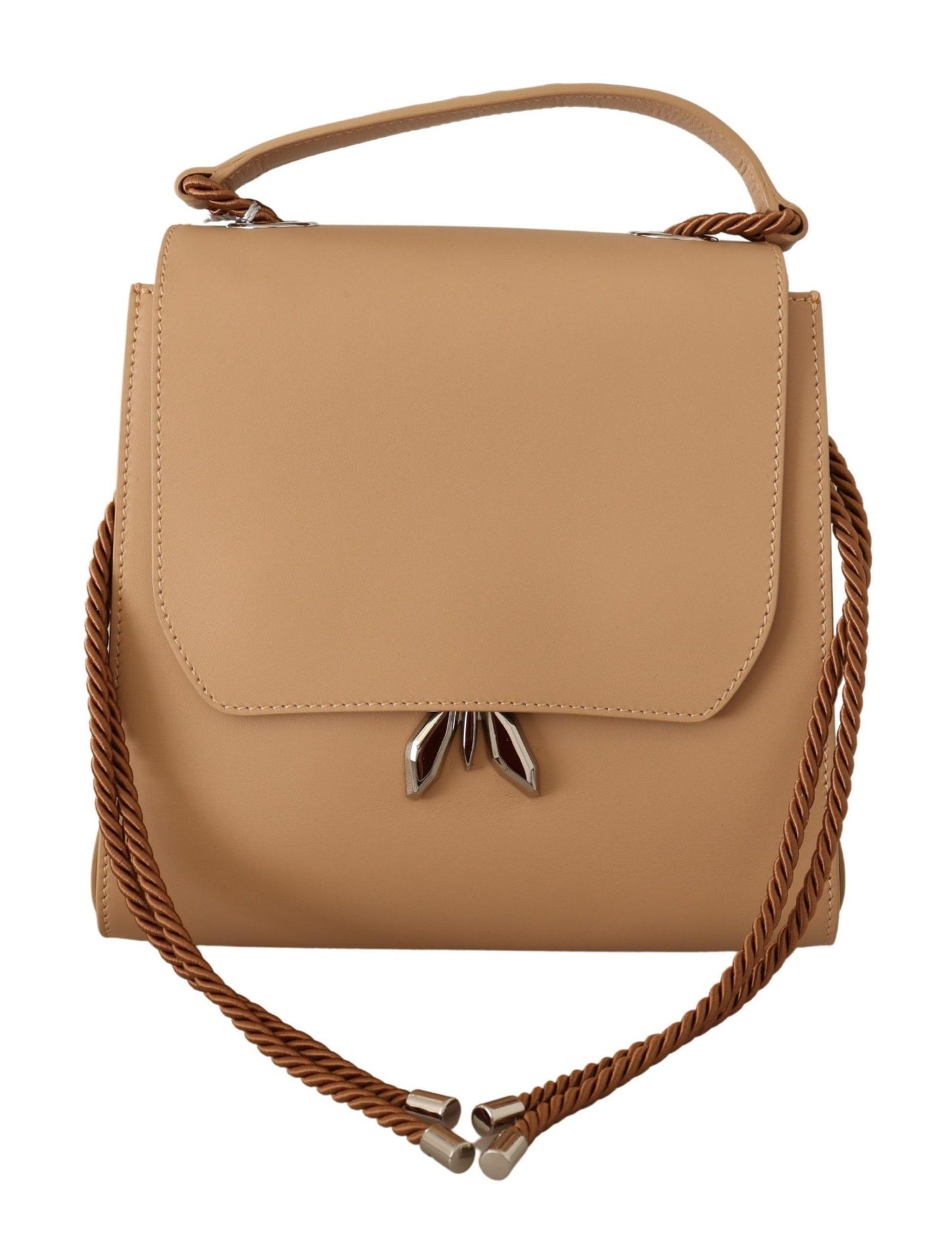 Elegant Beige Leather Shoulder Bag