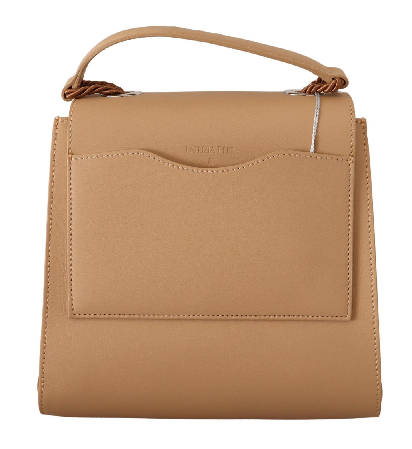 Elegant Beige Leather Shoulder Bag