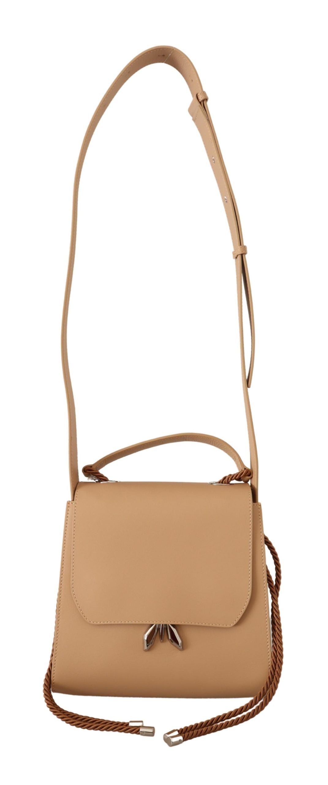 Elegant Beige Leather Shoulder Bag