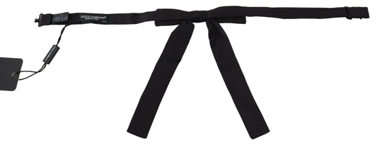 Elegant Black Silk Bow Tie