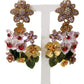 Elegant Fiori Bouquet Clip-On Earrings