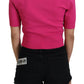 Chic Pink Cropped Top Blouse