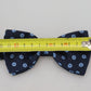 Elegant Blue Patterned Silk Bow Tie