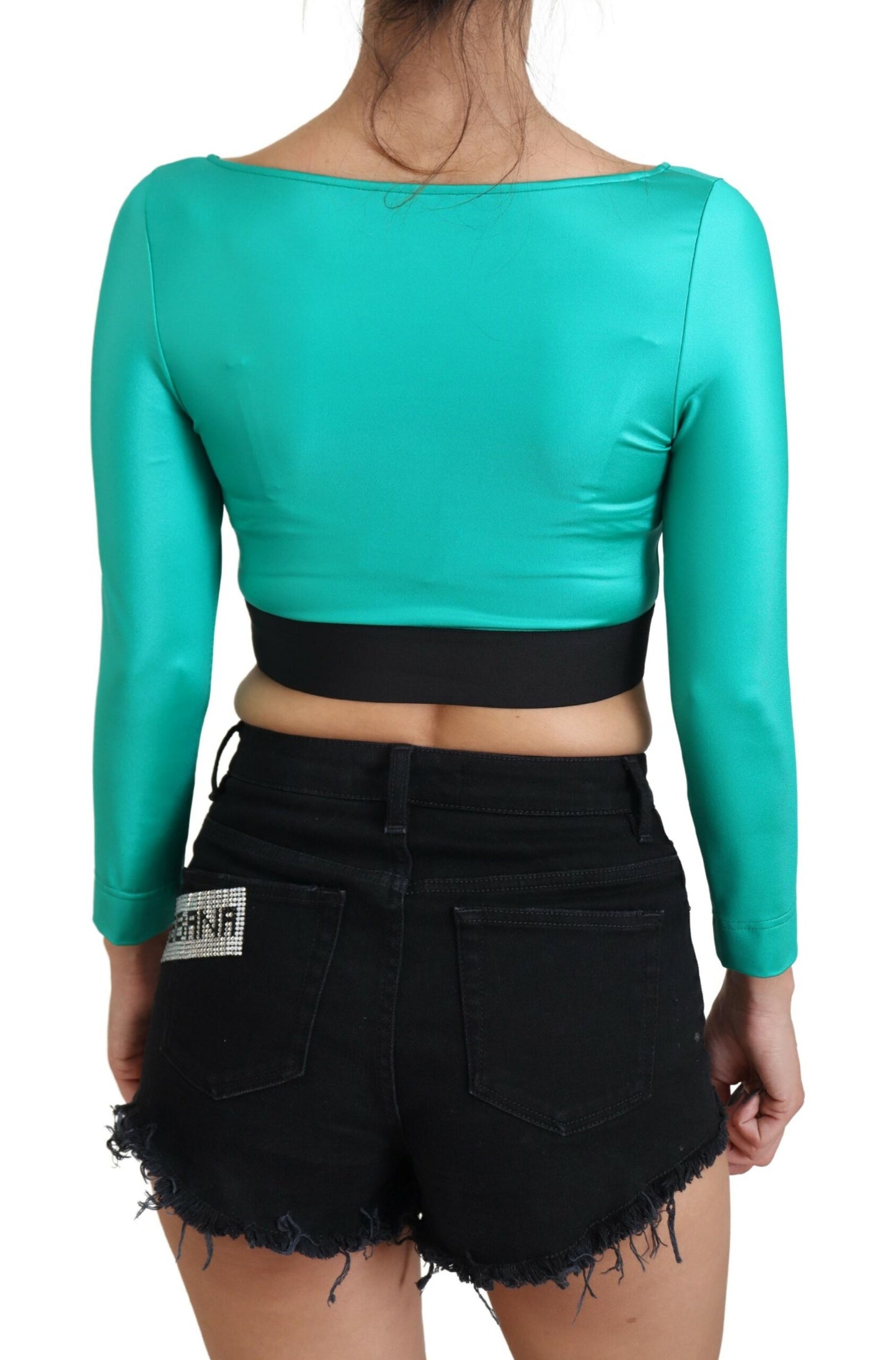 Emerald Elegance Casual Crop Top