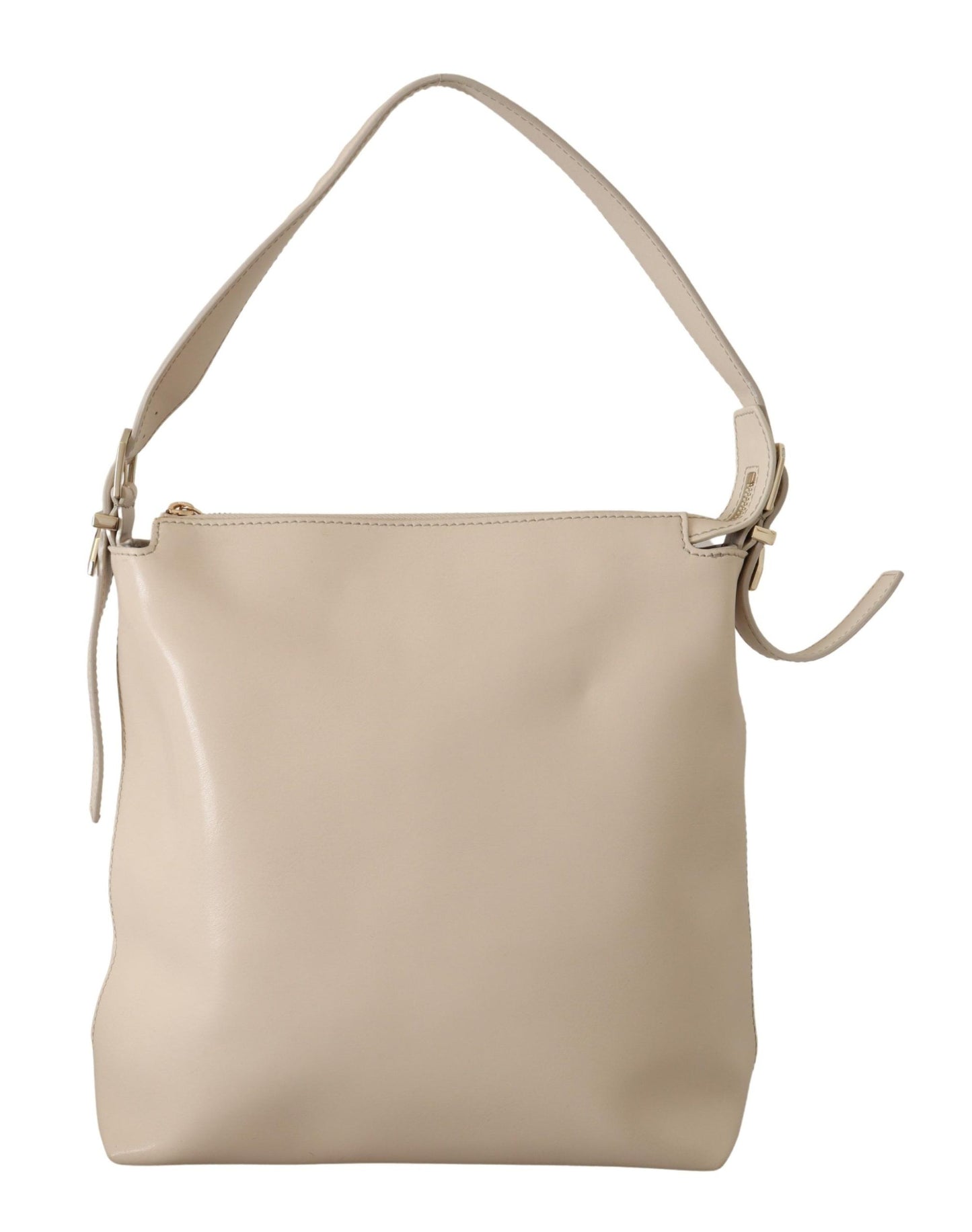 Chic Off White Leather Shoulder Bag