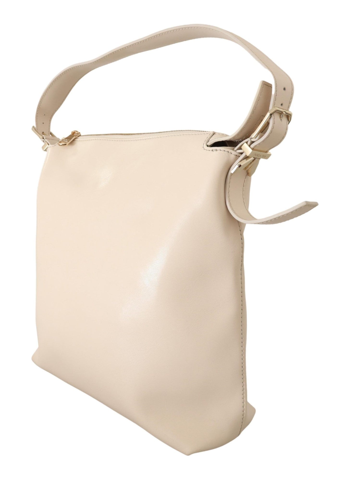 Chic Off White Leather Shoulder Bag