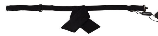 Sleek Silk Black Tied Bow Tie