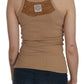 Beige Cotton Spaghetti Strap Tank