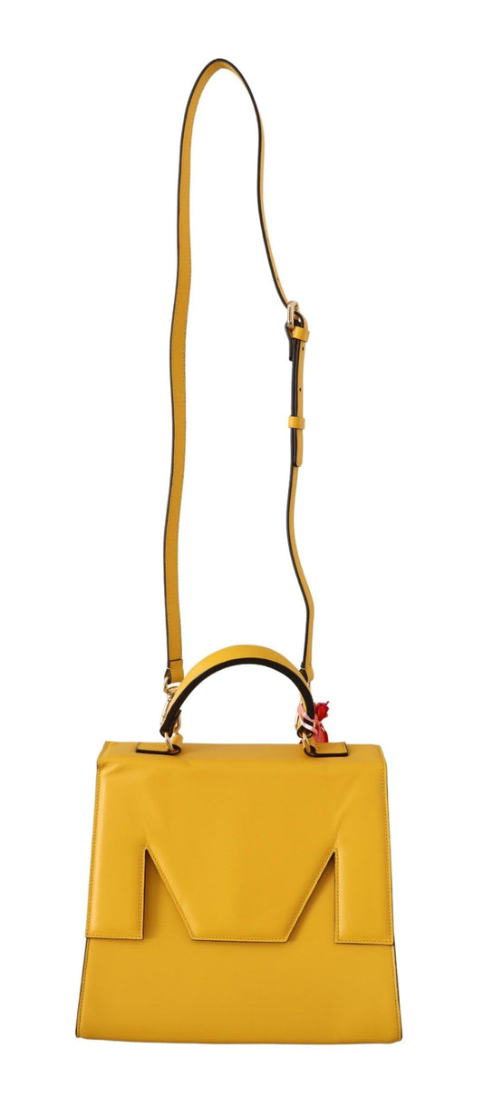 Chic Sunshine Yellow Leather Shoulder Bag