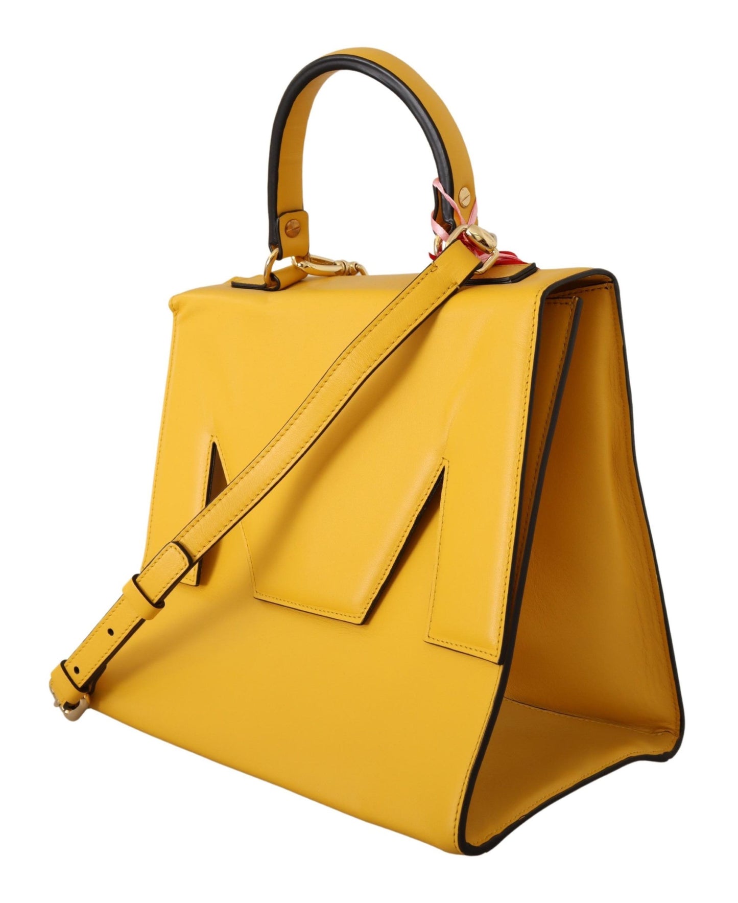 Chic Sunshine Yellow Leather Shoulder Bag