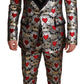 Regal Heart Print Three-Piece Suit