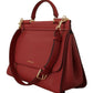 Chic Red Leather Sicily Shoulder Bag