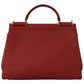 Chic Red Leather Sicily Shoulder Bag