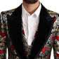Regal Heart Print Three-Piece Suit