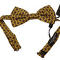 Yellow Patterned Silk Adjustable Neck Papillon Bow Tie