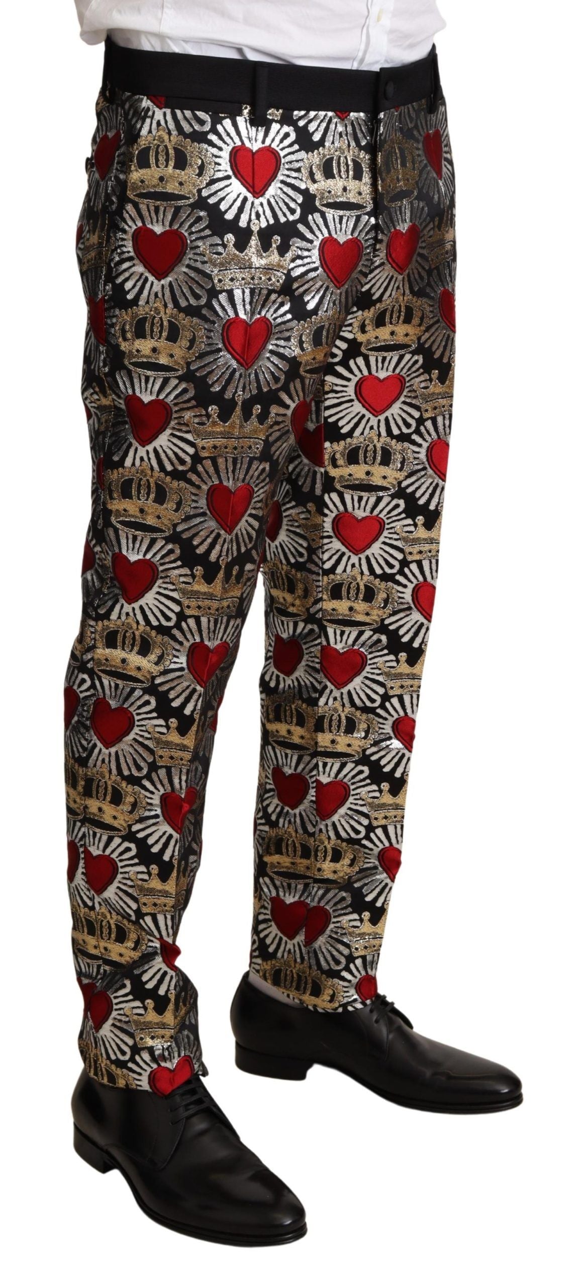 Regal Heart Print Three-Piece Suit