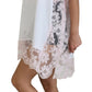 White Cotton Floral Lace DG Logo Printed Blouse Top