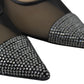 Black Leather Amika Mesh Pumps