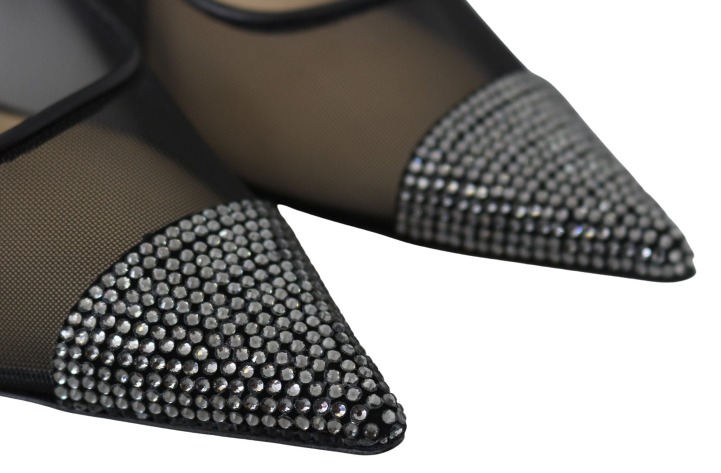 Black Leather Amika Mesh Pumps