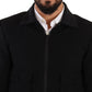 Elegant Black Wool Short Coat Jacket