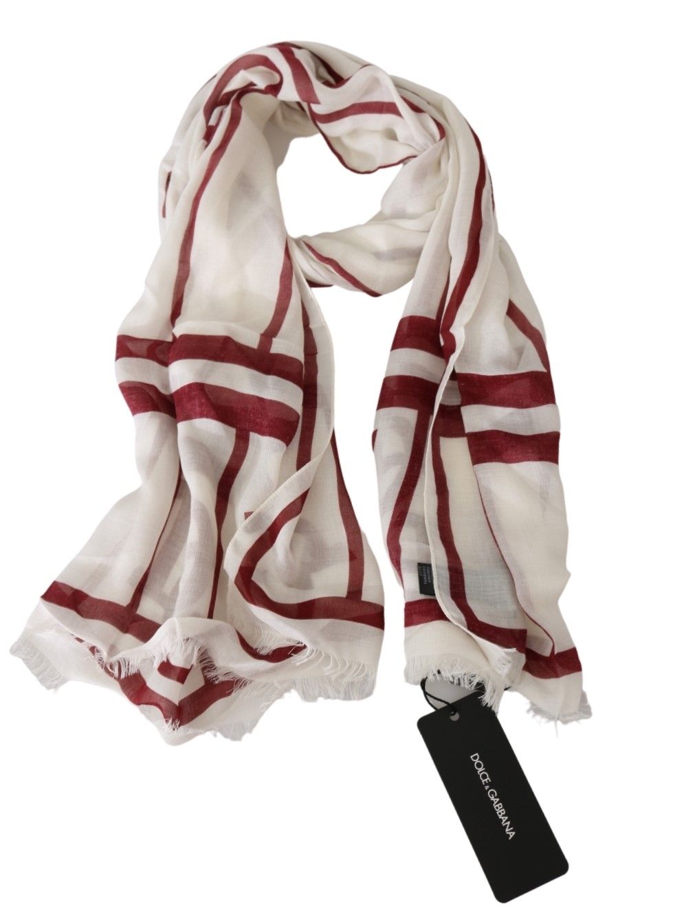 Elegant White Cashmere Blend Men's Scarf