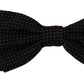 Elegant Black Polka Dot Silk Bow Tie