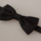 Elegant Black Polka Dot Silk Bow Tie