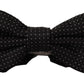 Elegant Black Polka Dot Silk Bow Tie