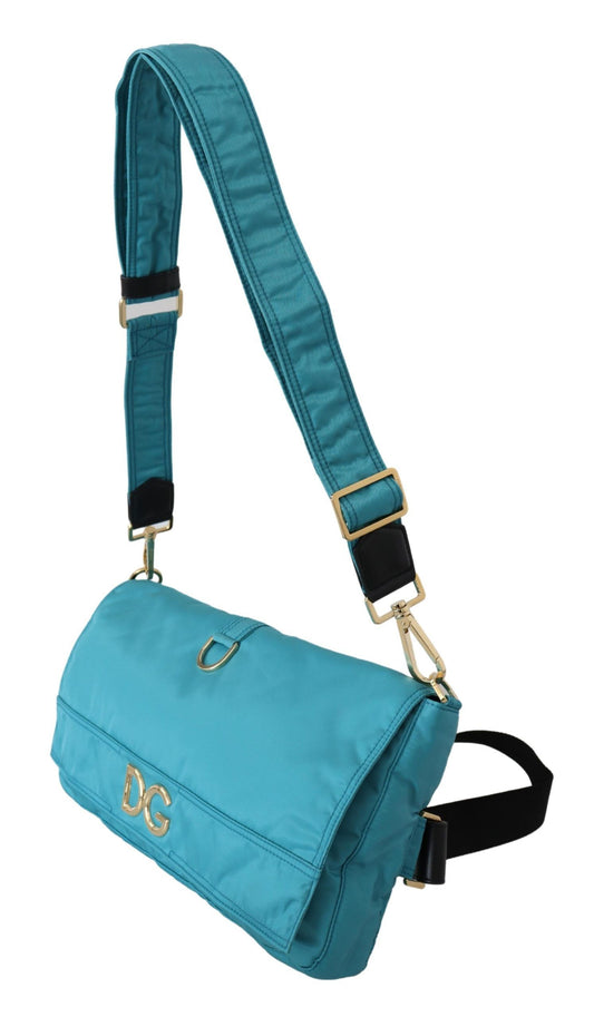 Chic Blue Nylon Crossbody Converting Waist Bag