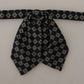 Elegant Silk Black Bow Tie with DG Logo