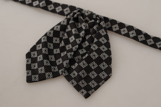 Elegant Silk Black Bow Tie with DG Logo