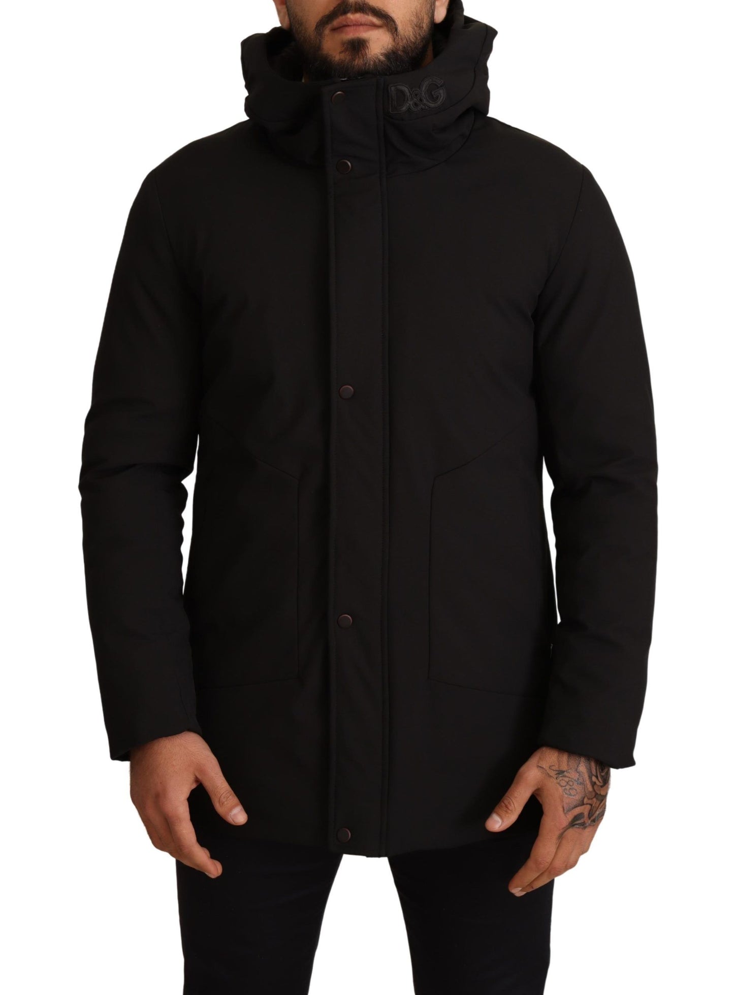 Elegant Lightweight Black Windbreaker Jacket