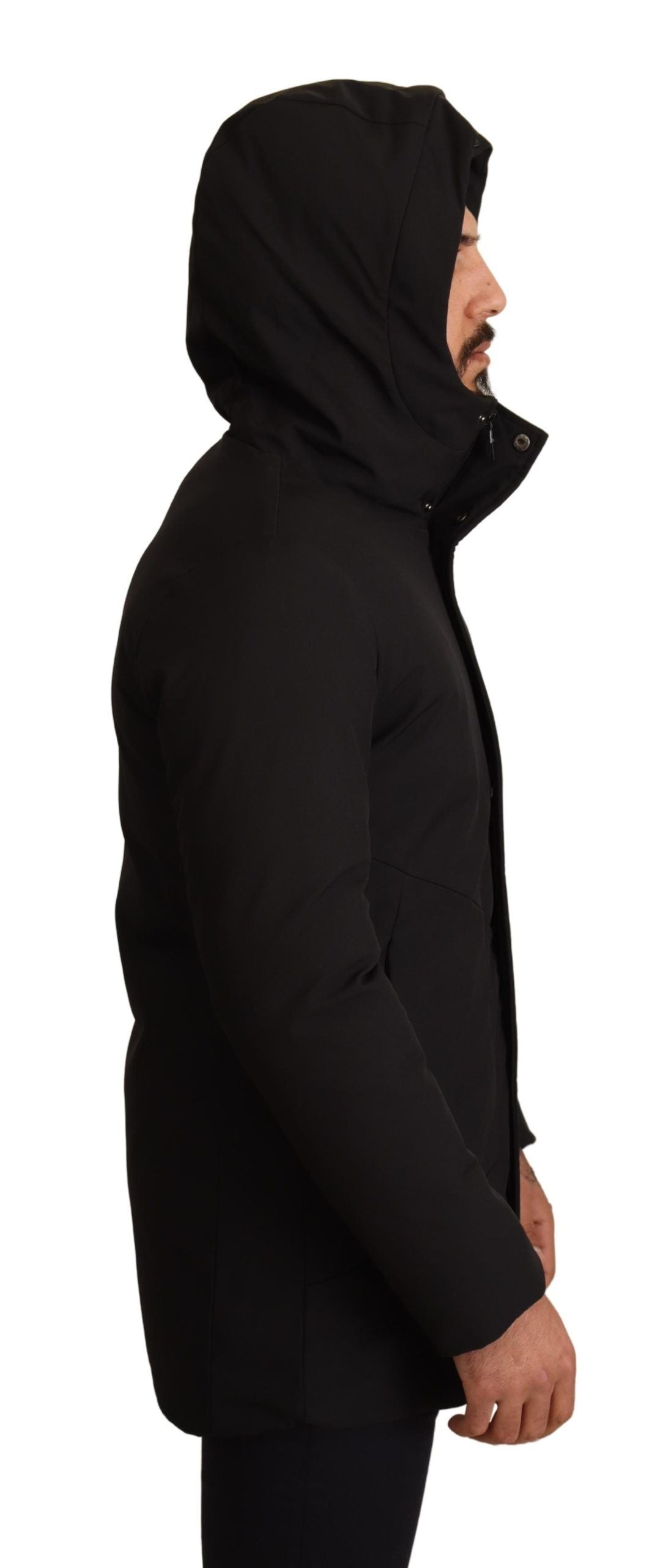 Elegant Lightweight Black Windbreaker Jacket