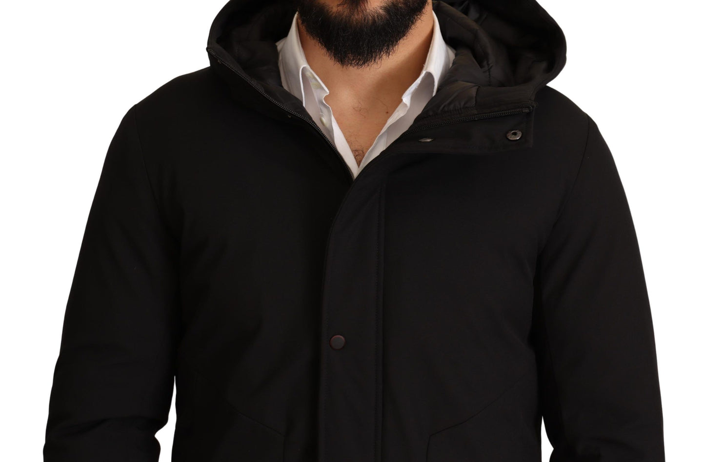 Elegant Lightweight Black Windbreaker Jacket