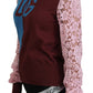 Multicolor Lace Round Neck Pullover Sweater