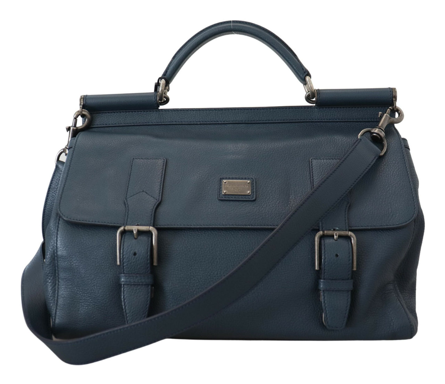 Elegant Blue Leather Work Bag