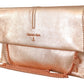 Elegant Rose Gold Leather Shoulder Bag