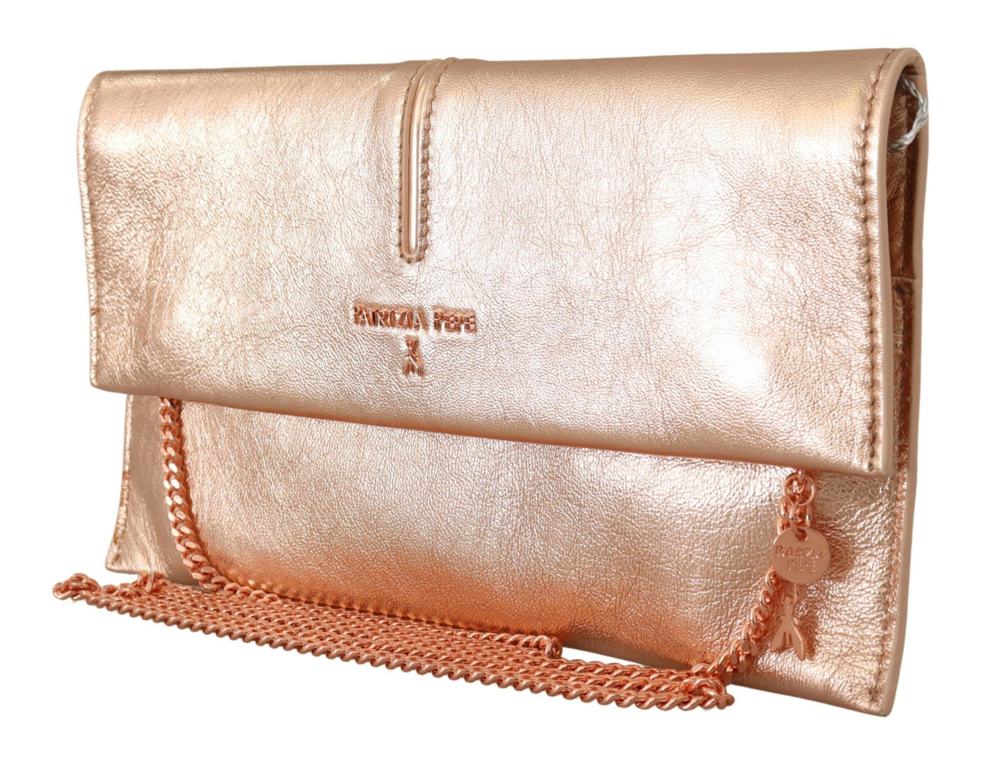 Elegant Rose Gold Leather Shoulder Bag