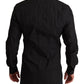 Elegant Slim Fit Black Cotton Dress Shirt