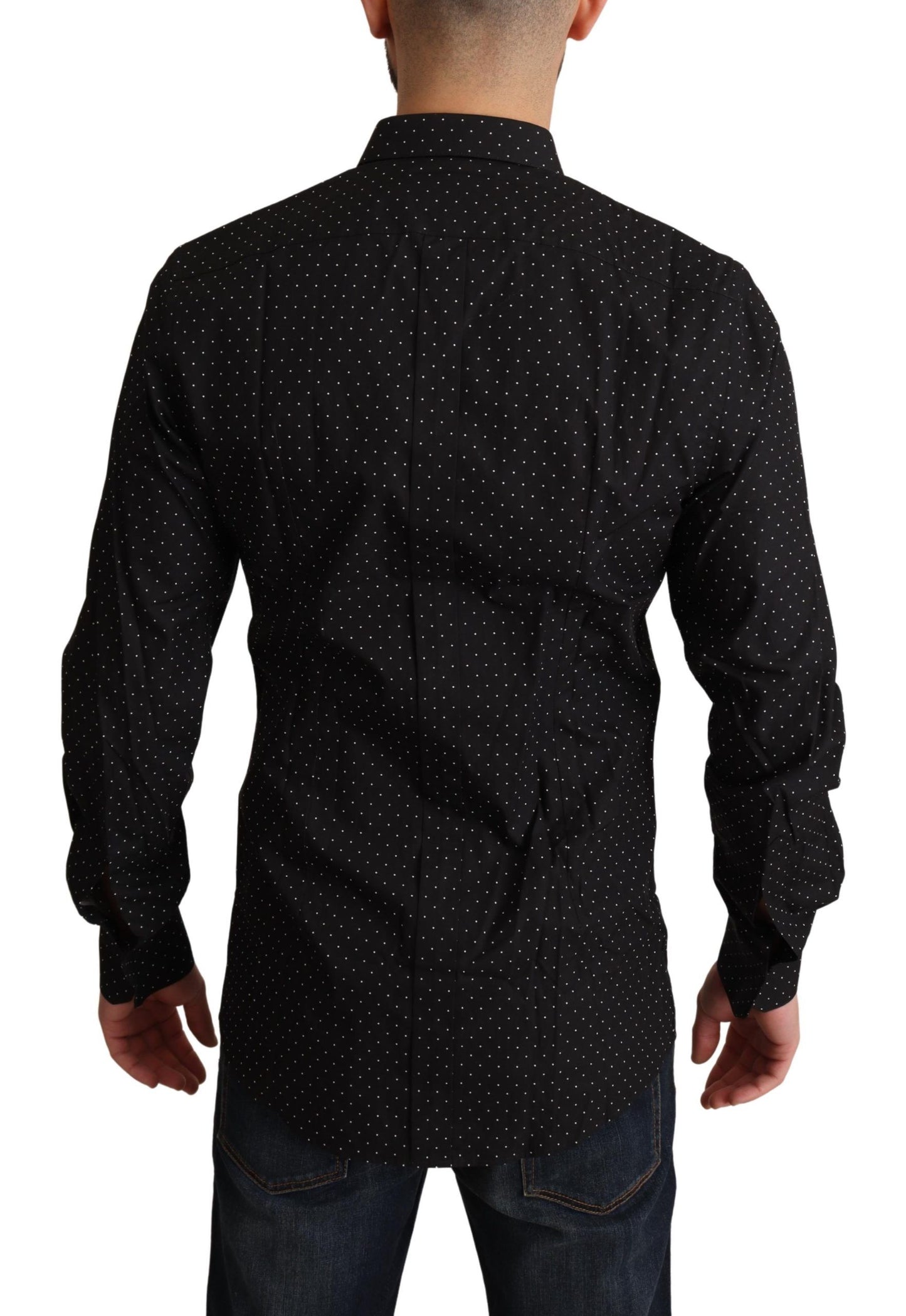 Elegant Slim Fit Black Cotton Dress Shirt