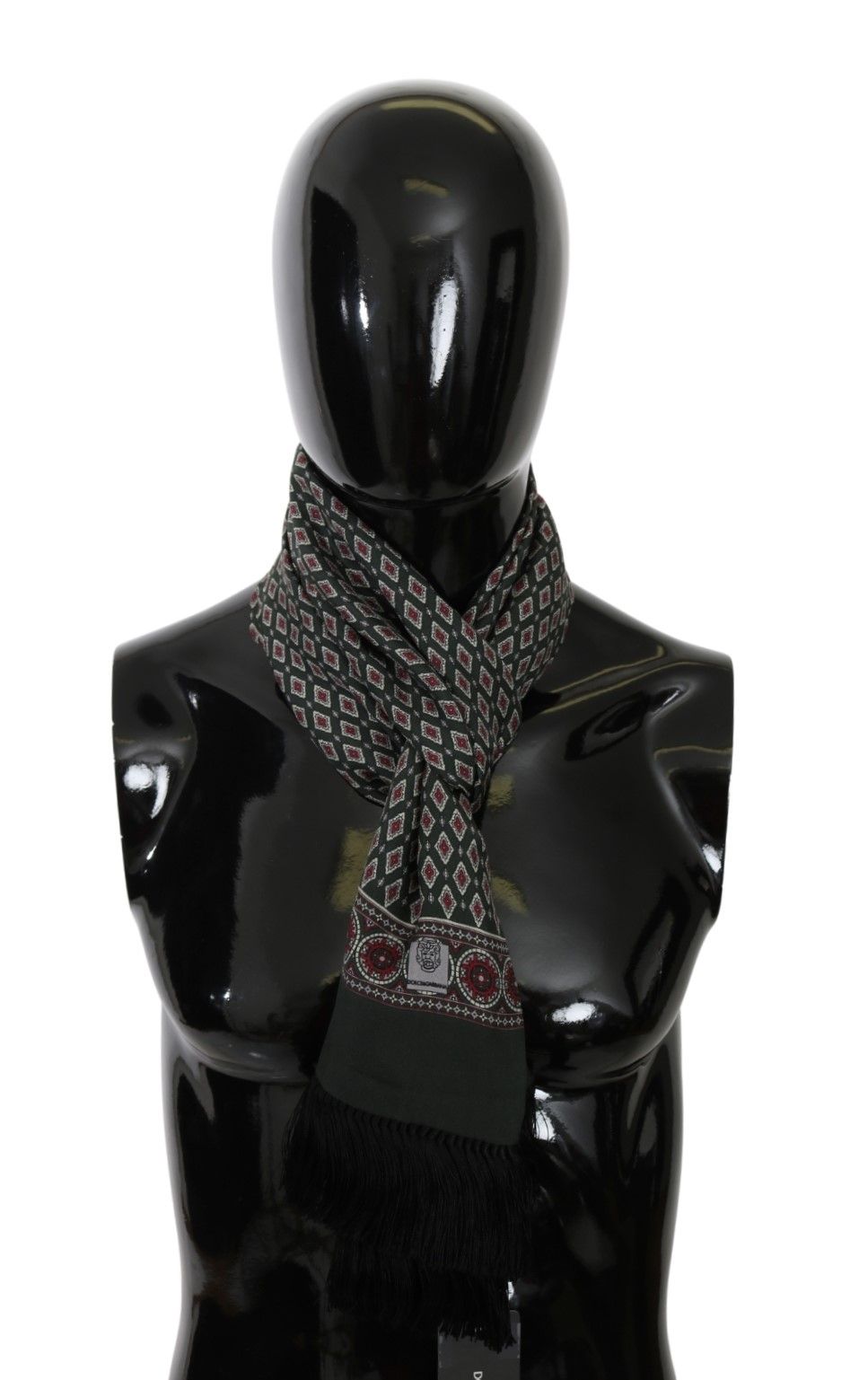 Green Baroque Silk Scarf for Men