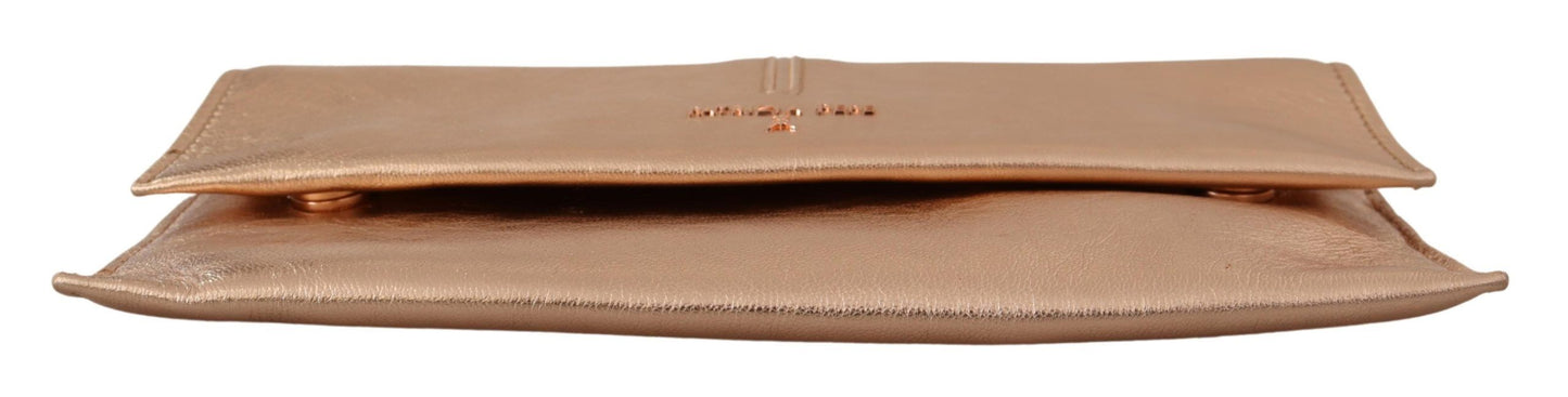 Elegant Rose Gold Leather Shoulder Bag