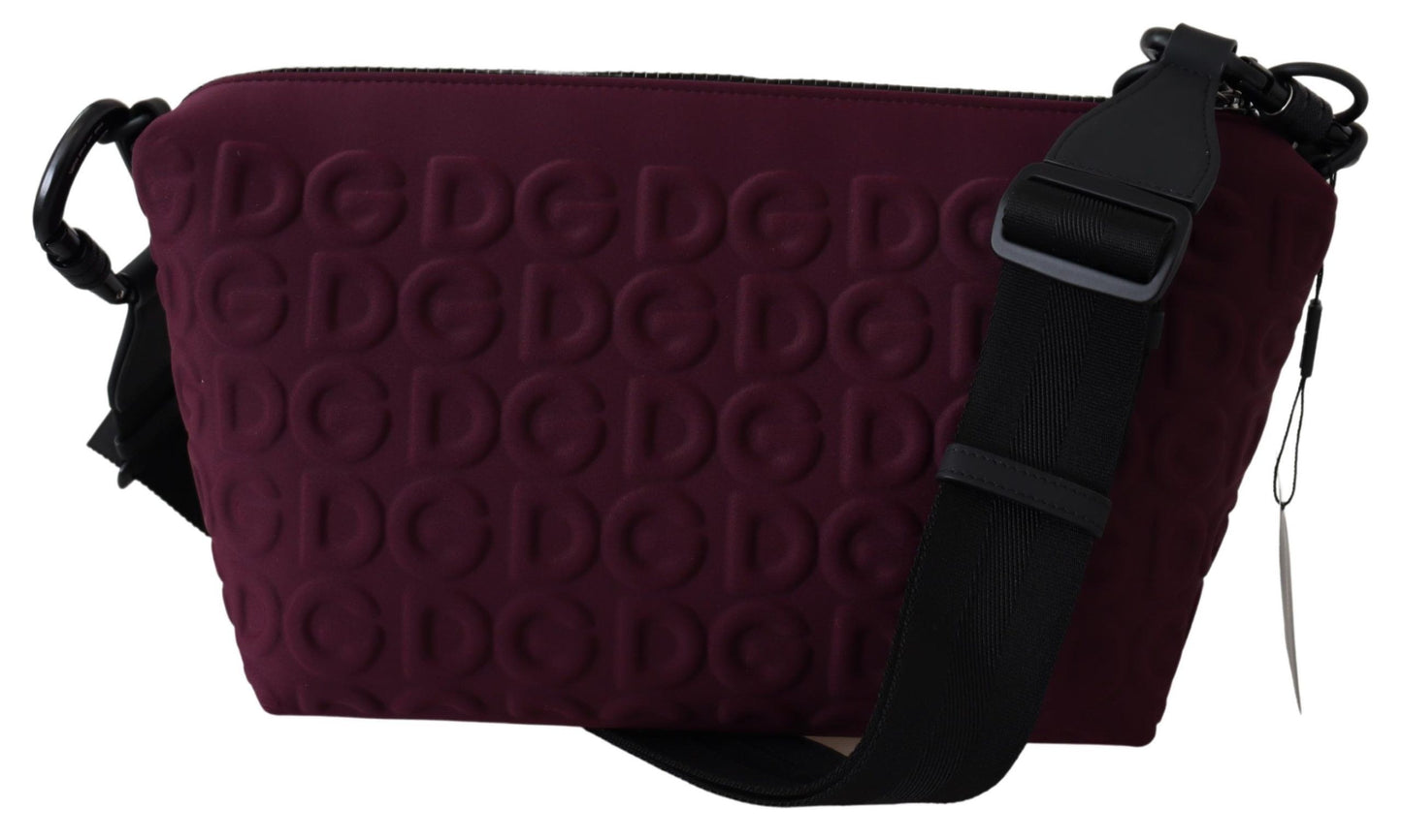 Chic Maroon Neoprene Crossbody Bag