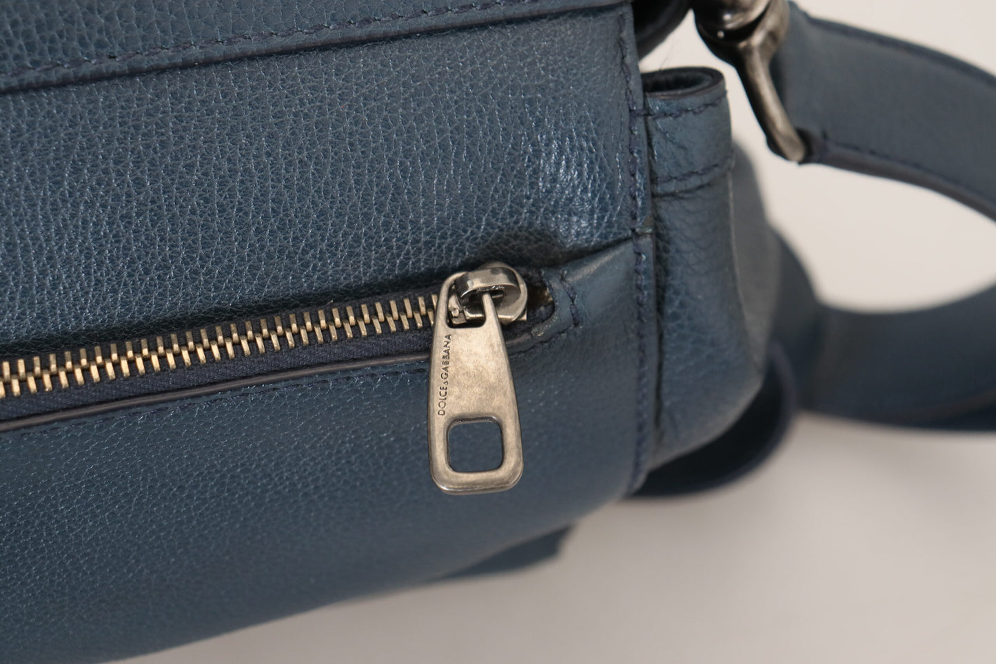 Elegant Blue Leather Work Bag