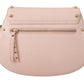 Elegant Leather Shoulder Flap Bag in Pink & Green