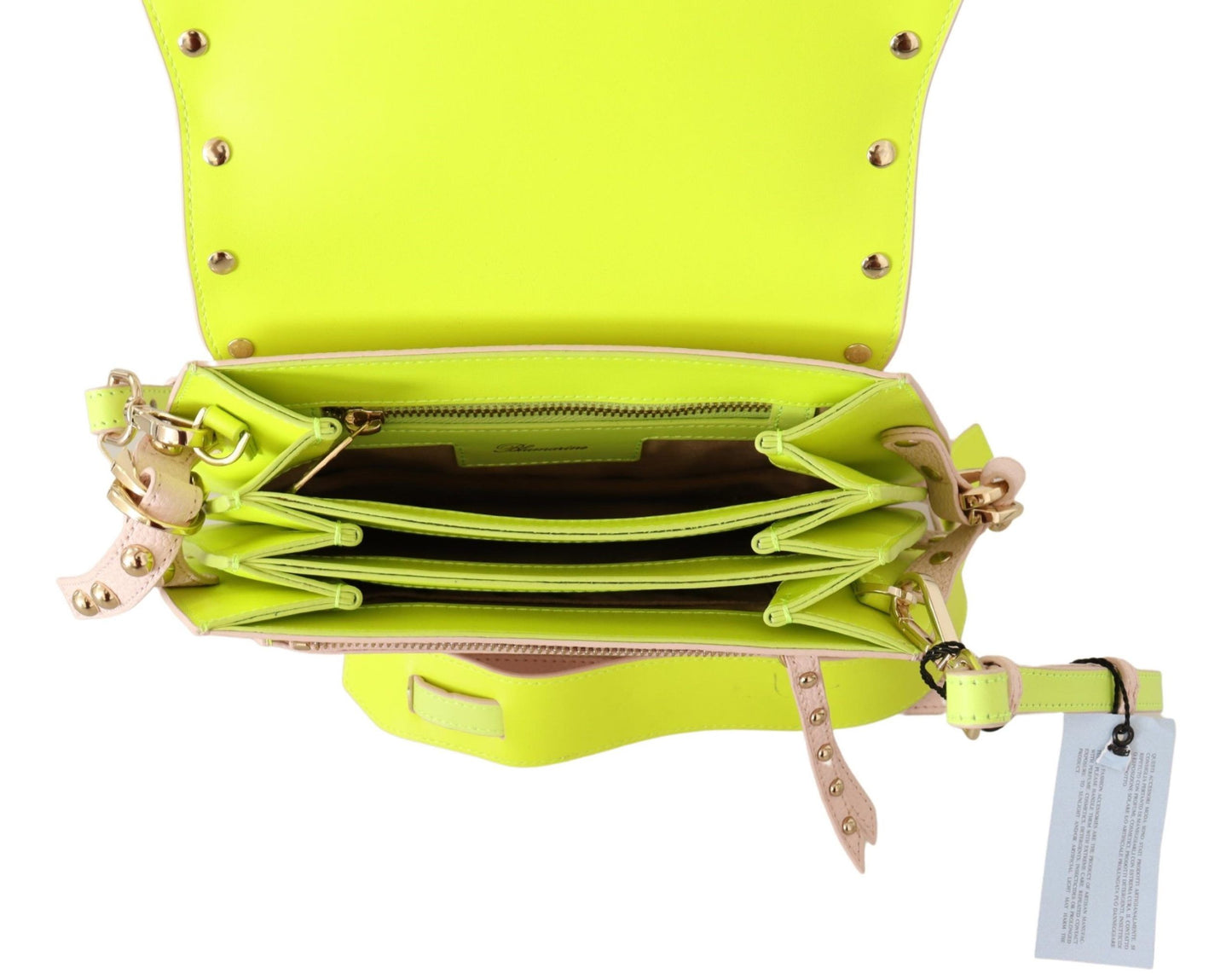 Elegant Leather Shoulder Flap Bag in Pink & Green