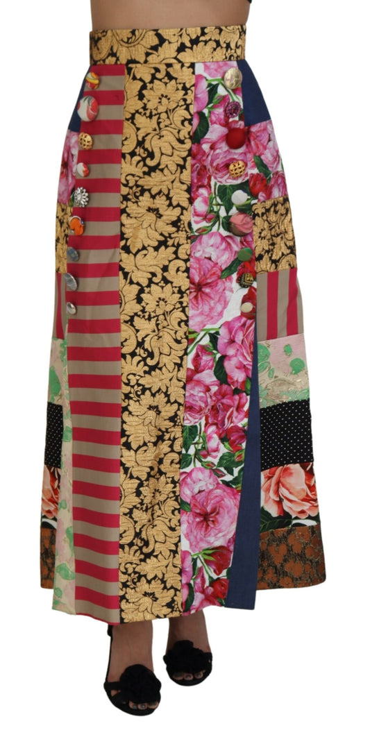 Elegant Multicolor High Waist A-Line Skirt