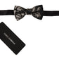 Elegant Black Fantasy Pattern Bow Tie