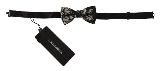 Elegant Black Fantasy Pattern Bow Tie