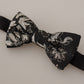 Elegant Black Fantasy Pattern Bow Tie